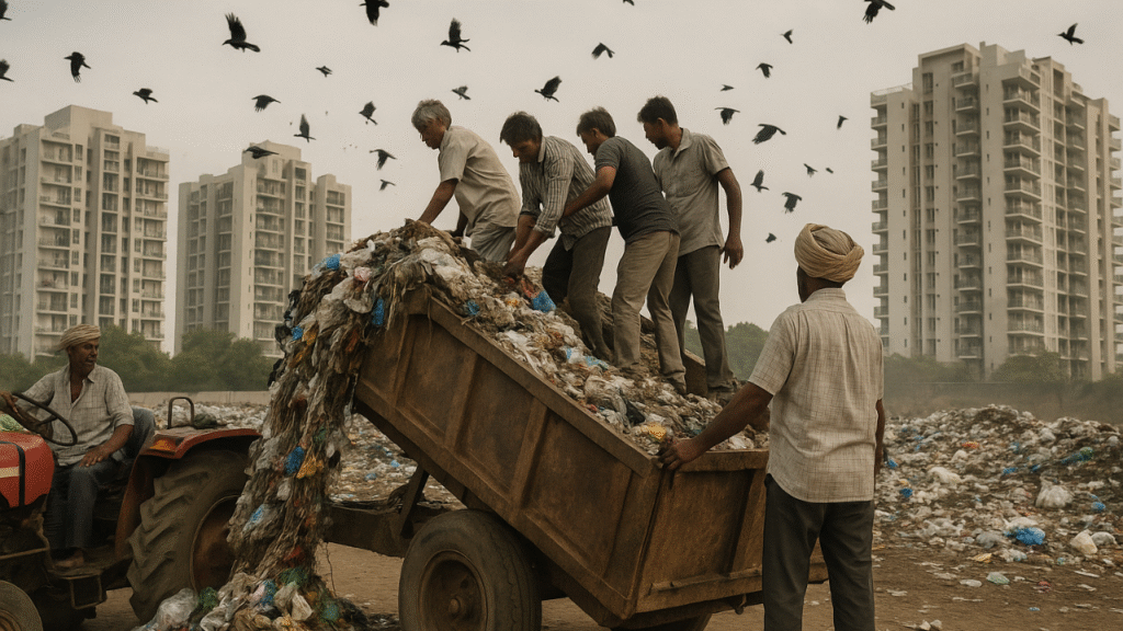 गुरुग्राम में कूड़े के ढेर